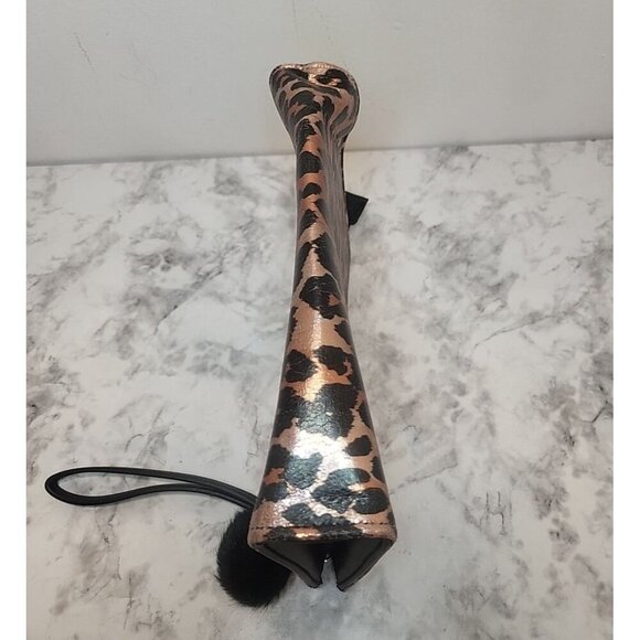 BETSEY JOHNSON CHEETAH LEOPARD PRINT COSMETICS CASE HANDBAG WRISTLET *READ - Picture 7 of 16